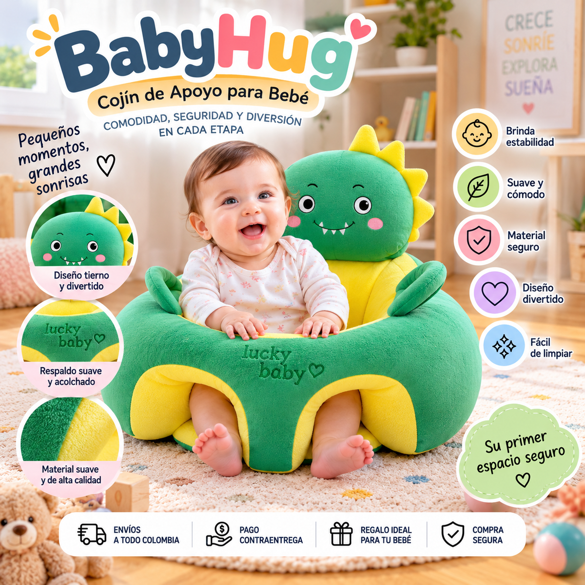 BabyHug | Cojín de Apoyo para Bebé + Envío Gratis