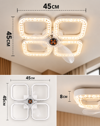 LUMINA AIR | Lámpara Ventilador de Cristal Led