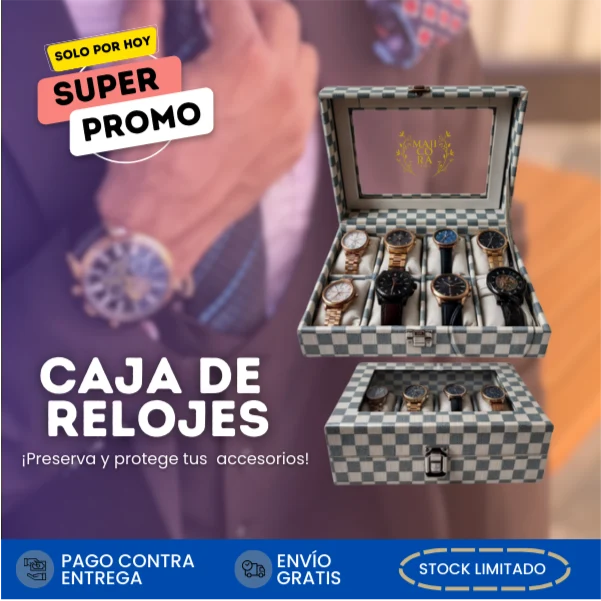 Caja Organizadora de Relojes de Lujo x8