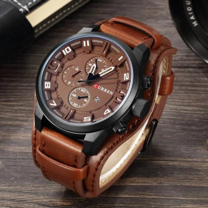 Reloj de Cuero Curren para hombres ( PROMOCION RELOJ CAFE CAFE )