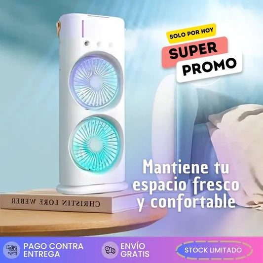 FunBlast Ventilador Doble con Nebulizador | 50% Off + Envío Gratis