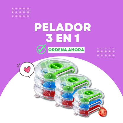 Pelador de verduras 3 en 1