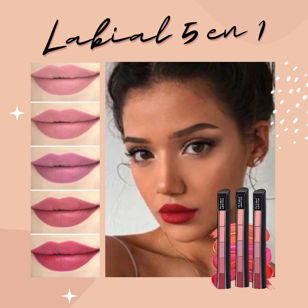 Lápiz Labial 5 en 1 tonos nudes