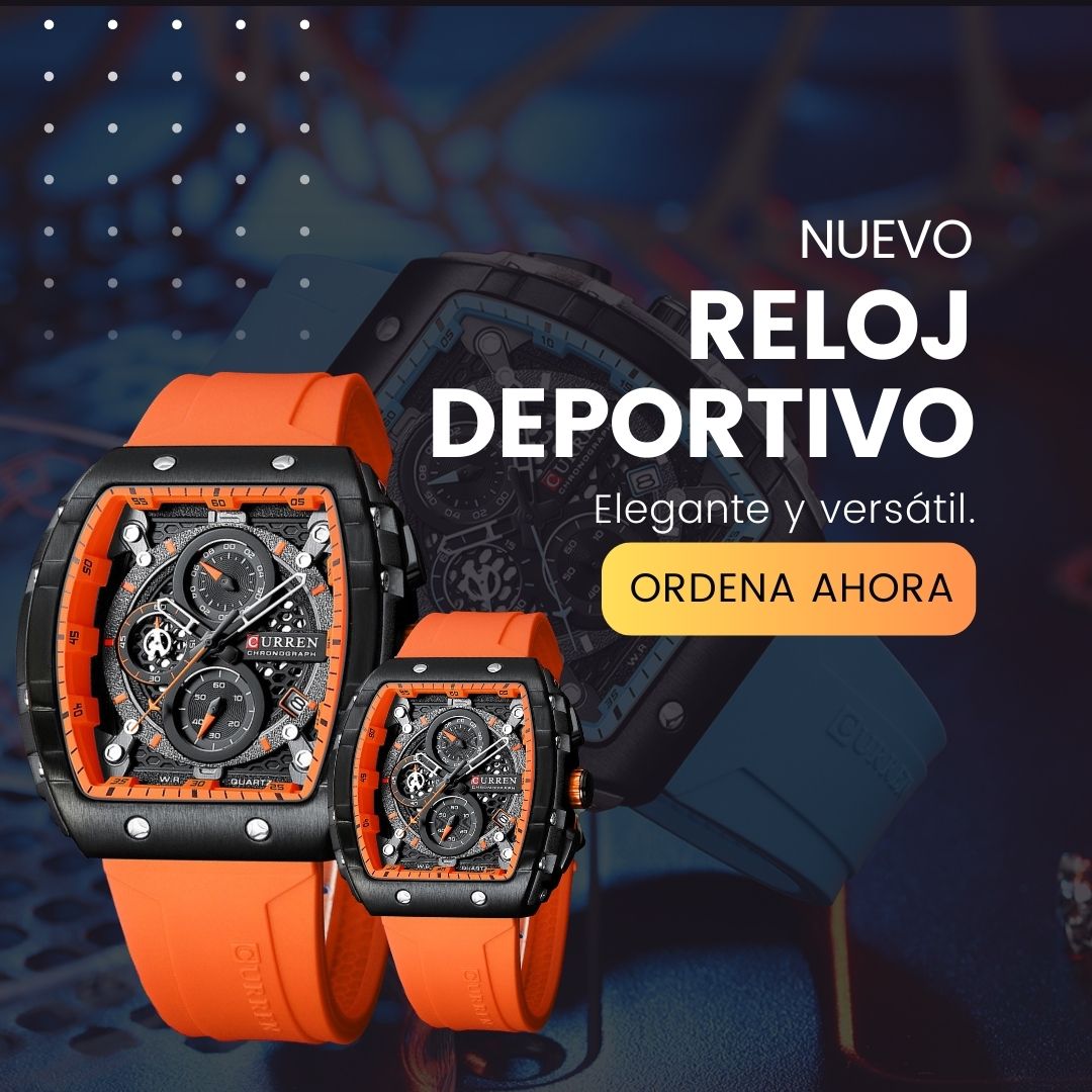 Reloj Deportivo Curren para hombres con Correa de Silicona