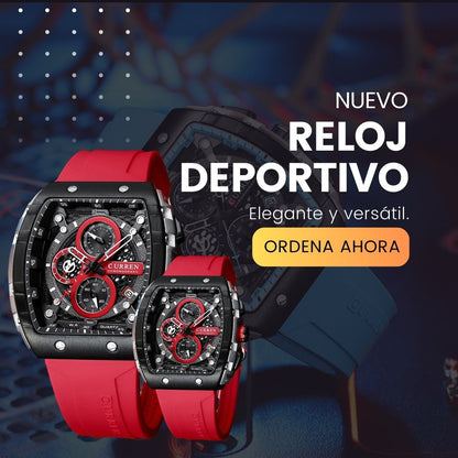 Reloj Deportivo Curren para hombres con Correa de Silicona