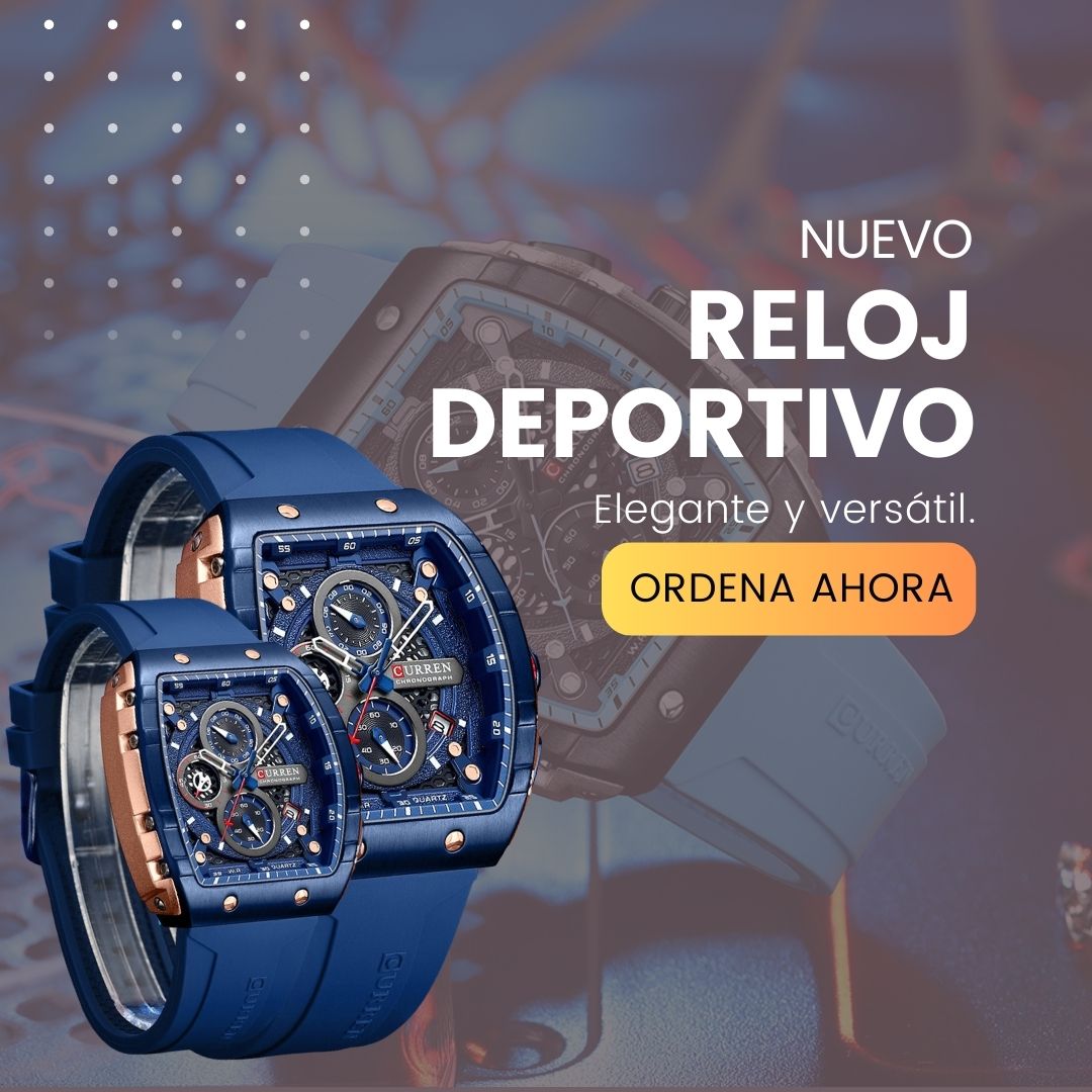 Reloj Deportivo Curren para hombres con Correa de Silicona